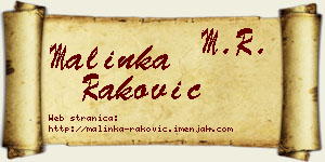 Malinka Raković vizit kartica